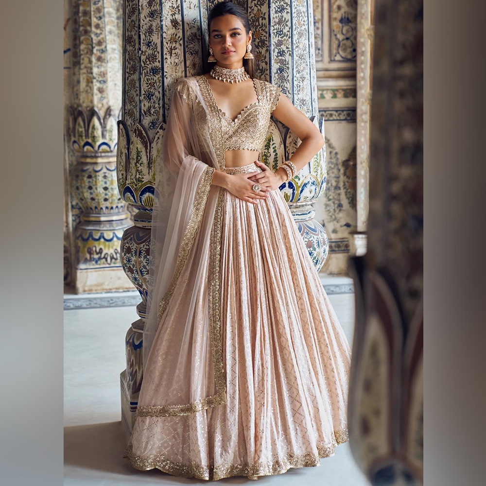 LASHKARAA • LEHENGA • Pink/Gold/Nude/Champagne